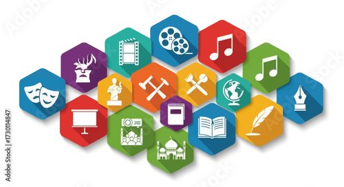 Exploring the Diverse World of Creative Arts and Cultural Expressions Through Visual Icons