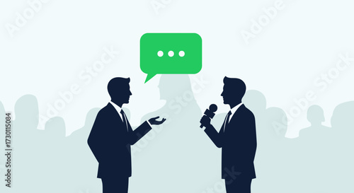 business man with mobile phone and social network icons