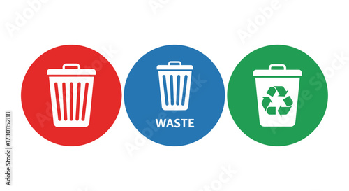 Visual Guide to Waste Separation and Recycling with Color Coded Bins and Clear Symbols for Proper Disposal and Environmental Responsibility