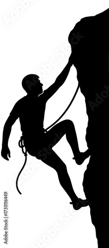 Rock Climbing Silhouette Vector | Extreme Sport Adventure Design