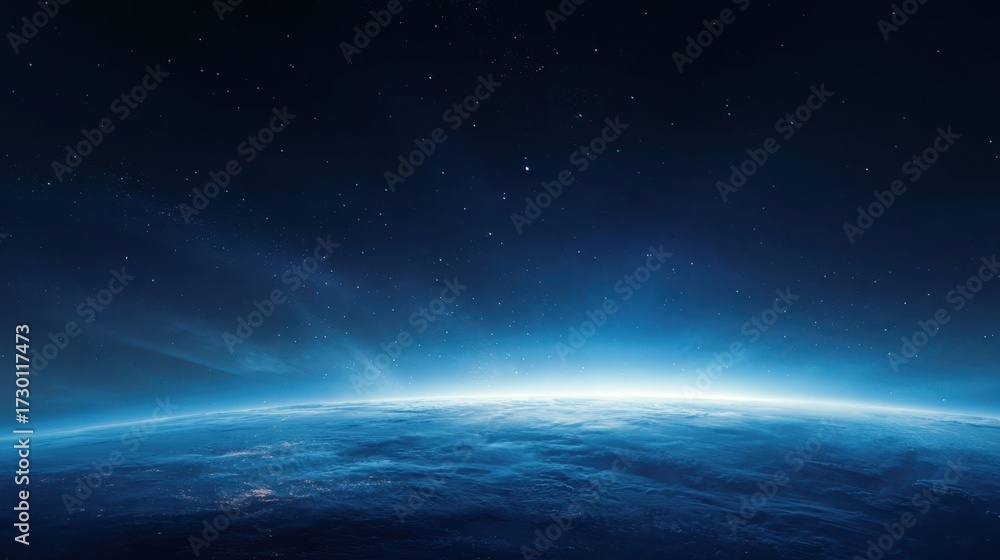 Fototapeta premium Exploring the Serene Beauty of Earth From Outer Space
