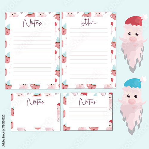 decoration, art, notepad, sheet, page, cartoon, label, flower, pink, christmas, border,santa claus, notes,planner,plan,lines,template,daily ,weekly,monthly