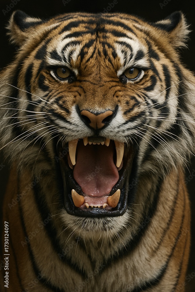 Naklejka premium Roaring Tiger Fury