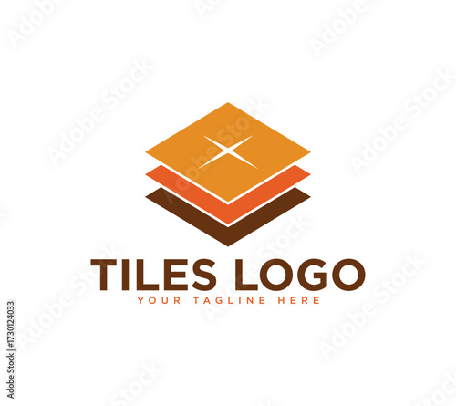 Tiles flooring logo design, Vector image