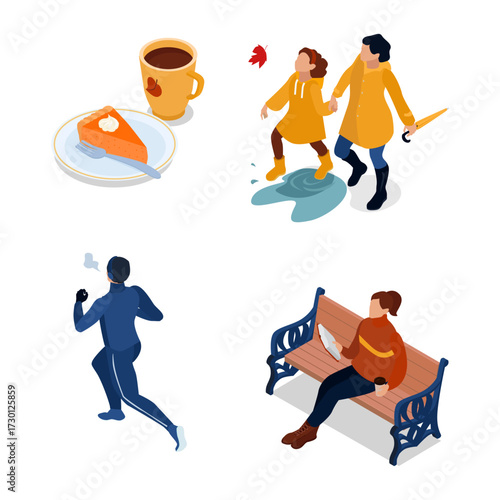 Autumn Activities and Cozy Moments A Slice of Pie, Jogging, and Rainy Day Fun