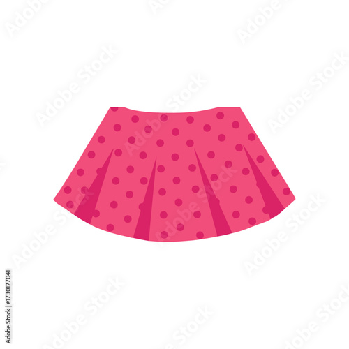 Pink polka dot pleated skirt with a fun and flirty design, perfect for any occasion