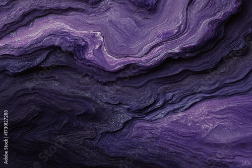 Ethereal Swirls of Deep Purple and Lavender Stone Texture, Abstract Natural Pattern.