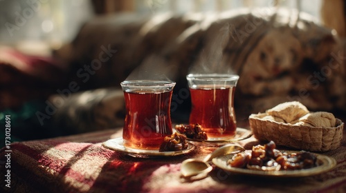 Sudanese Sweet Tea Coffee and Fresh Date Juice Scene  
