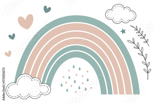 Soft pastel gradient arches rainbow background design with smooth color transitions and subtle curves for creative projects