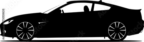 modern silhouette of a car, side profile of the vehicle, black vector