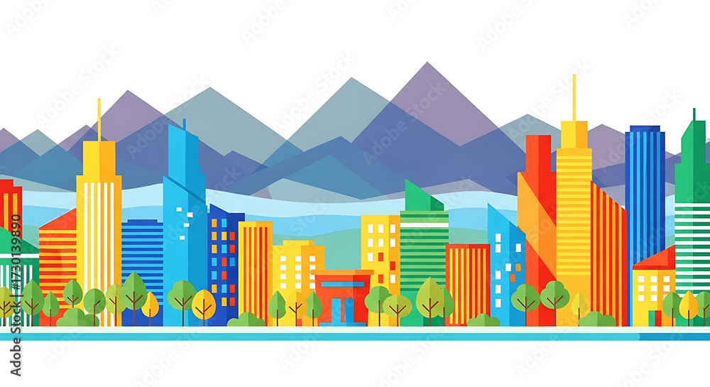 Obraz premium city skyline in the city