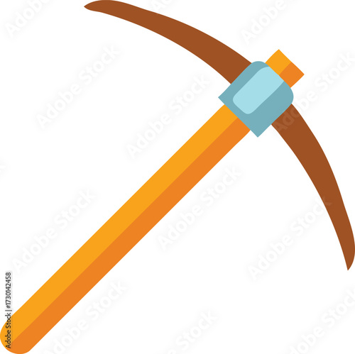 Orange and brown pickaxe tool illustration digging 1