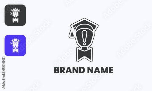 Academic symbol exclamation vector logo