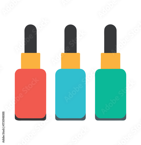 Flat minimal nail polish bottle collection set