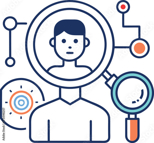 Abstract geometric shapes with vibrant color palette