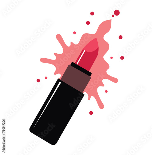 Lipstick and makeup powder splash cosmetic design