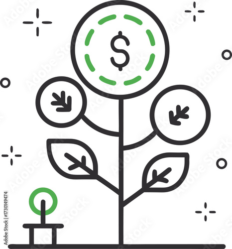 Abstract geometric shapes with vibrant color accents