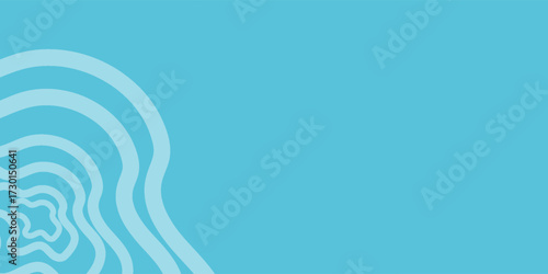 Abstract wavy contour lines in light blue on a turquoise background