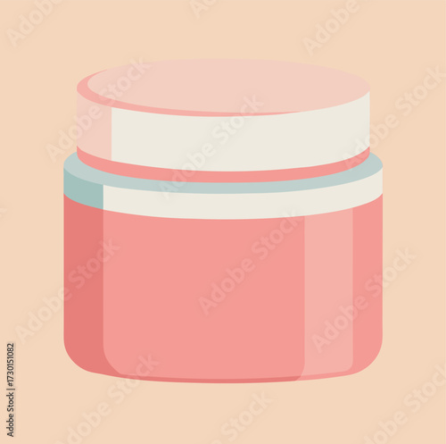 Face moisturizer jar with soft pastel background