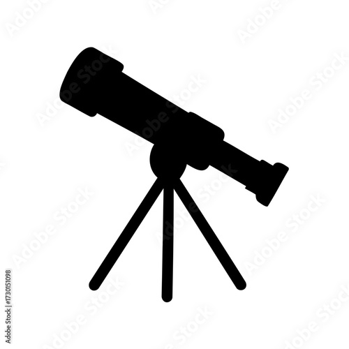 Silhouette of a telescope on a tripod, perfect for astronomical observations