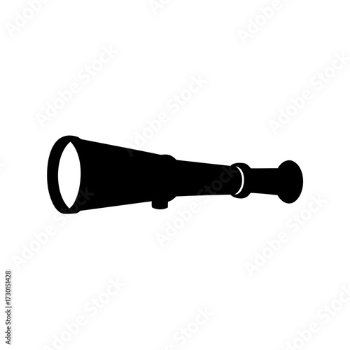 Monochrome image depicting a spyglass, possibly used for nautical exploration or spying