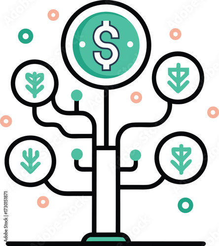 Abstract geometric composition with bold colors and text elements