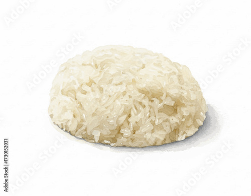Pearlescent Steam Cooked sticky rice isolated watercolor vector illustration svg