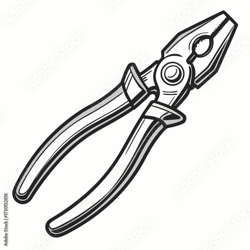 A detailed illustration of a pair of combination pliers with a clean white background showcasing their robust design and functional grip
