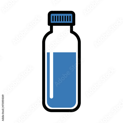 Simple vector icon of a water bottle, symbolizing hydration, health, and refreshment. Clean graphic illustration for beverage and lifestyle concepts