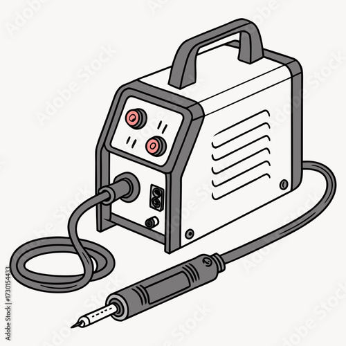 Illustration of a soldering iron, a handy equipment