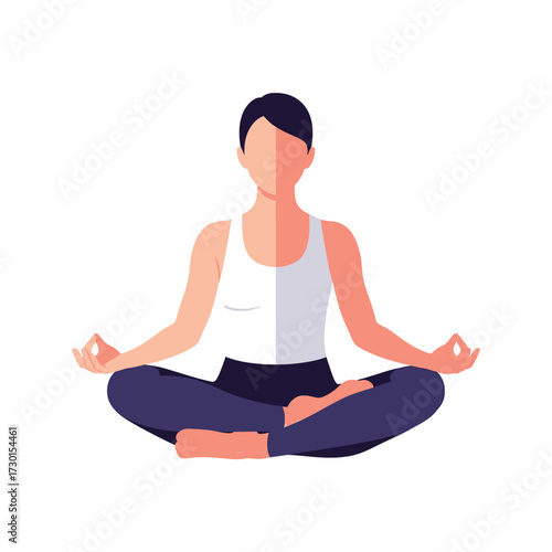 A person in a seated yoga pose, meditating with hands in a mudra position.