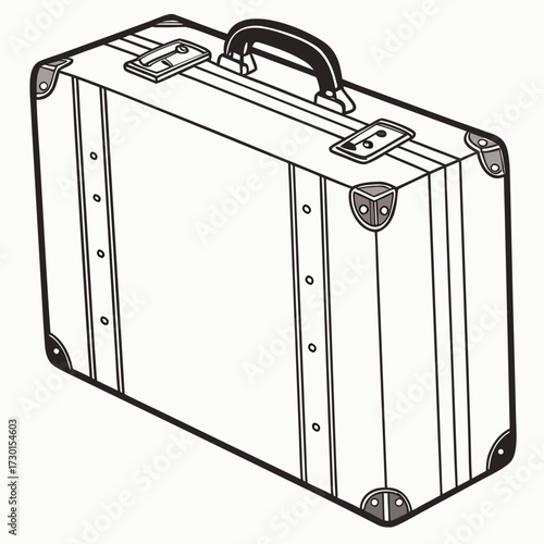 Illustration of a vintage suitcase with handle