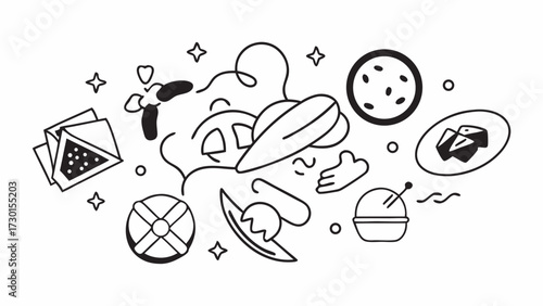 vector illustration of a bowling pins