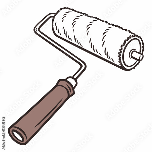 Illustration of a paint roller with white roller