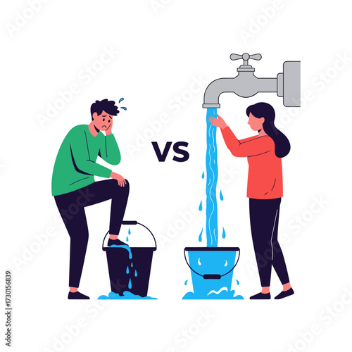 The contrast between managing water scarcity and the abundance of water.