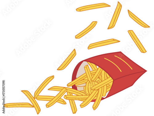 Fatty French fries, fried French fries, fried potatoes, fast food, food, advertising, banner, copy space
