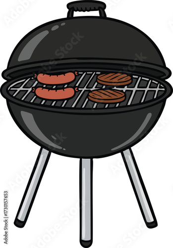 barbecue grill vector isolated on white background
