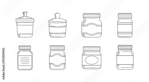 Vector art of jars