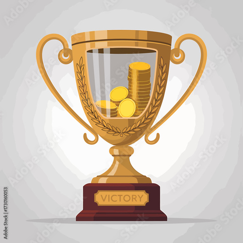 trophy, cup, gold, coin, success, award, winner, prize, achievement, reward, finance, money, investment, wealth, banking, economy, business, victory, celebration, competition, champion, first, place, 