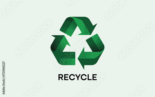 Recycle symbol isolated on white background, representing environmental awareness