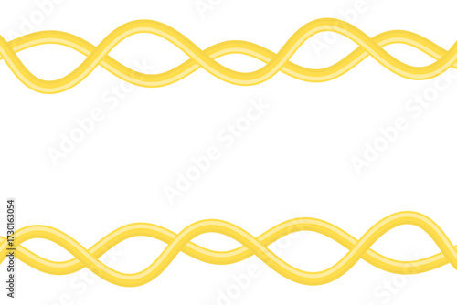 Boiled Spaghetti Frame Background Isolated on Transparent Background. Italian Pasta Food Banner. Vector Illustration