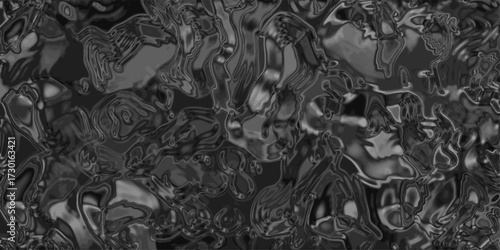 Dark gray abstract fluid texture with flowing organic shapes and subtle glossy reflections, perfect for digital art and modern graphic design backgrounds