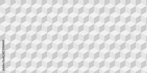 Abstract mosaic geometric cubic background. white and gray square vector hexagon technology gradient grid tile creative triangle texture cube design.	