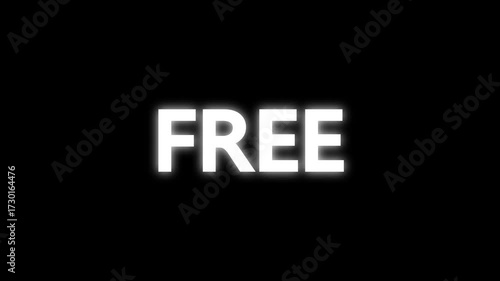 Animation of free text. free word typography animation with glow effect