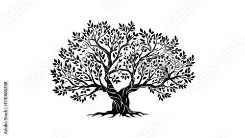 Stunning stylized tree illustration perfect for environmental designs, logo concepts, and natural themed projects, ideal for a brand identity element