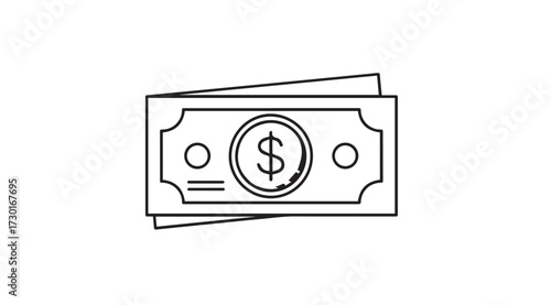 Vector art of dollar bill isolated