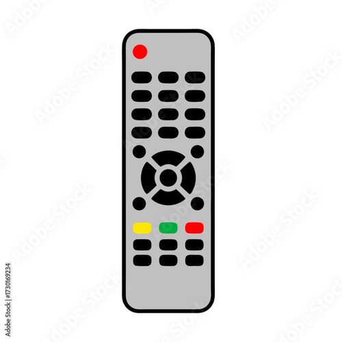 Isolated Gray Remote Control Vector on White Background