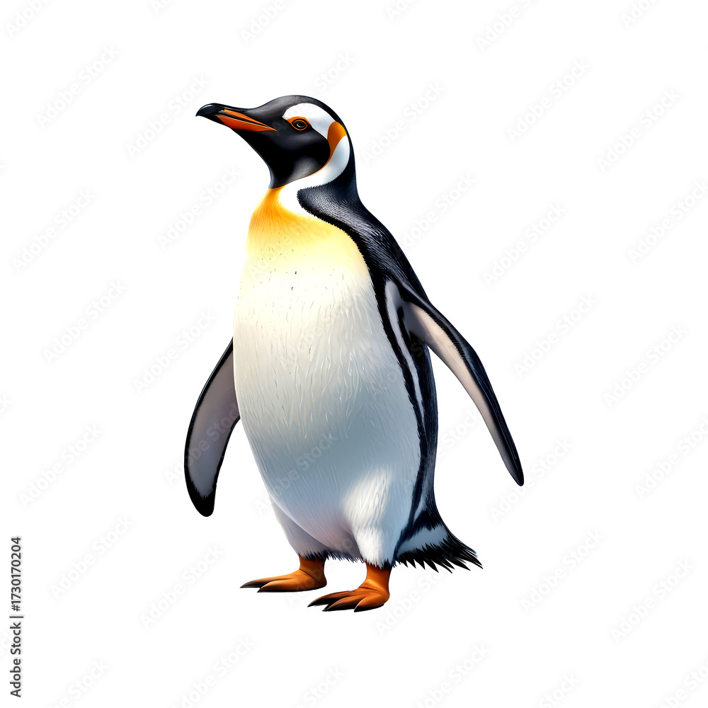 Naklejka premium Cute penguin standing on clean white background