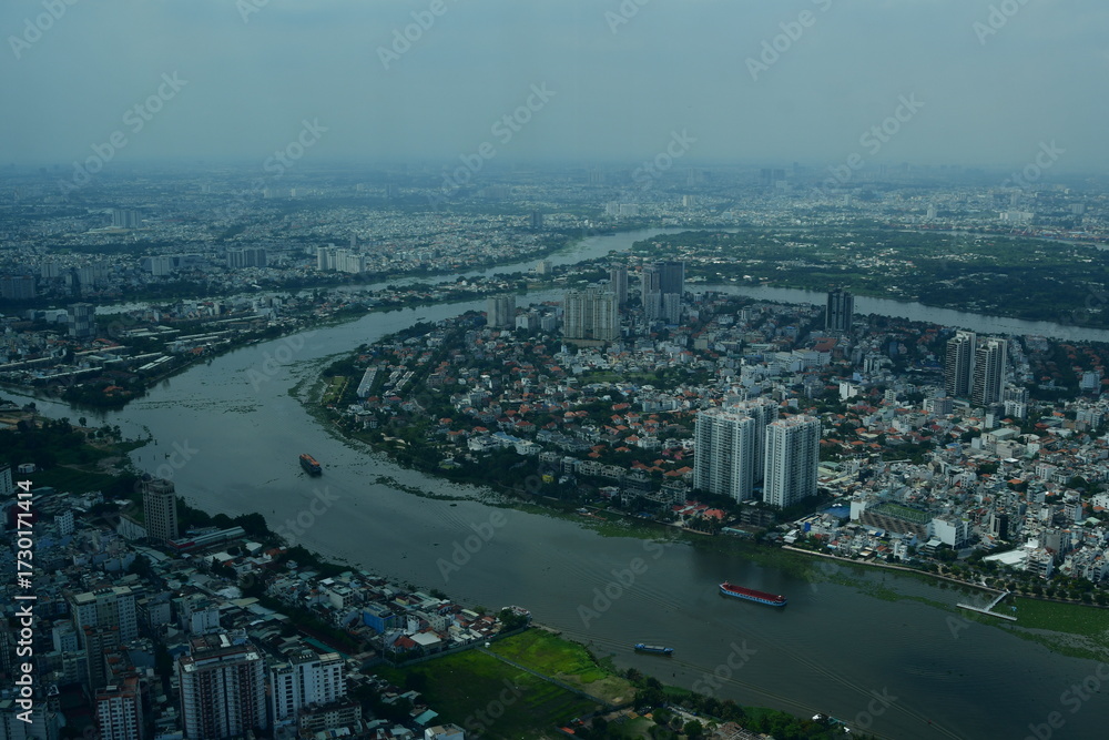 Obraz premium ベトナムホーチミン ランドマーク81からの眺め