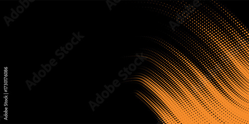 orange black brush Car sticker wrap pattern banner abstract sporty lines black orange color combination grunge brush pattern design, Vector Illustration.